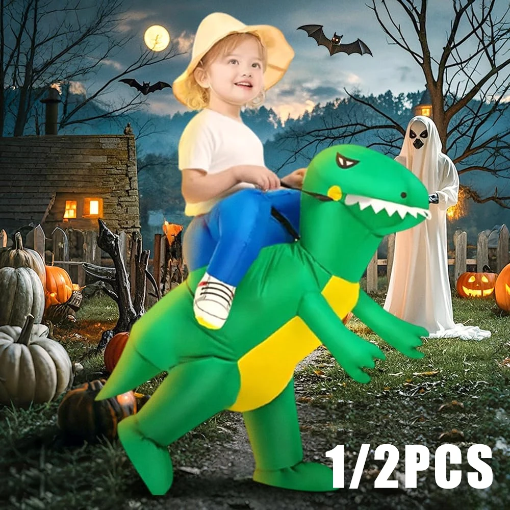 

Eye-Catching Inflatable Brachiosaurus Costume Adults Reusable Blow Up Ride on Dino Suit Halloween Party Fancy Dress