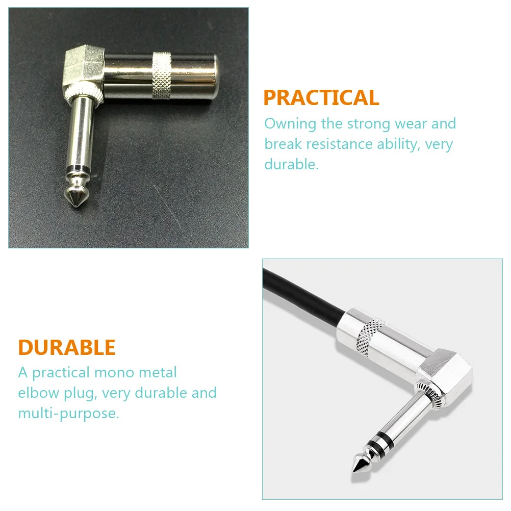 

4pcs Zinc Alloy Mono Right Angle Plug Pancake Connector For Electric Guitar 90 Degree Audio Adapter L-Shaped Converter Guitar