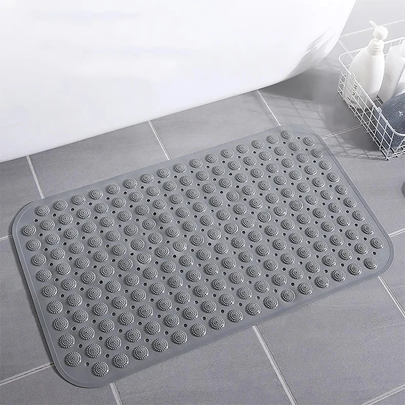 1Pc Home Bathroom Anti-slip Mat PVC With Suction Cup Floor Mat Hotel Toilet Massage Foot Mat