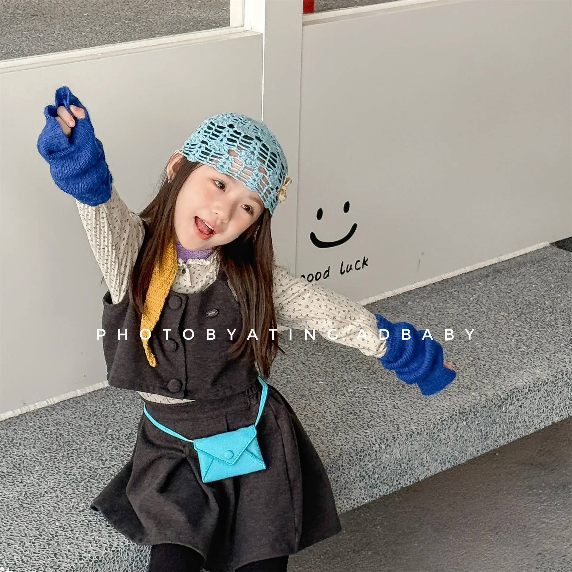 Autumn and winter new children's clothing Korean version of girls' woolen suit winter two-piece vest culottes