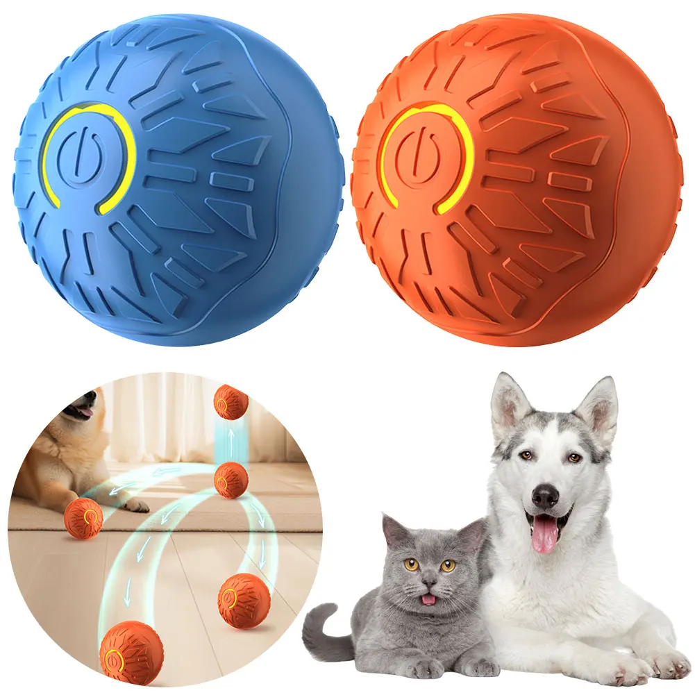 Cat Interactive Ball Toys USB Rechargeable Automatic Rolling Ball Funny Cat Toys Fast Rolling Ball for Indoor Cat Kitten