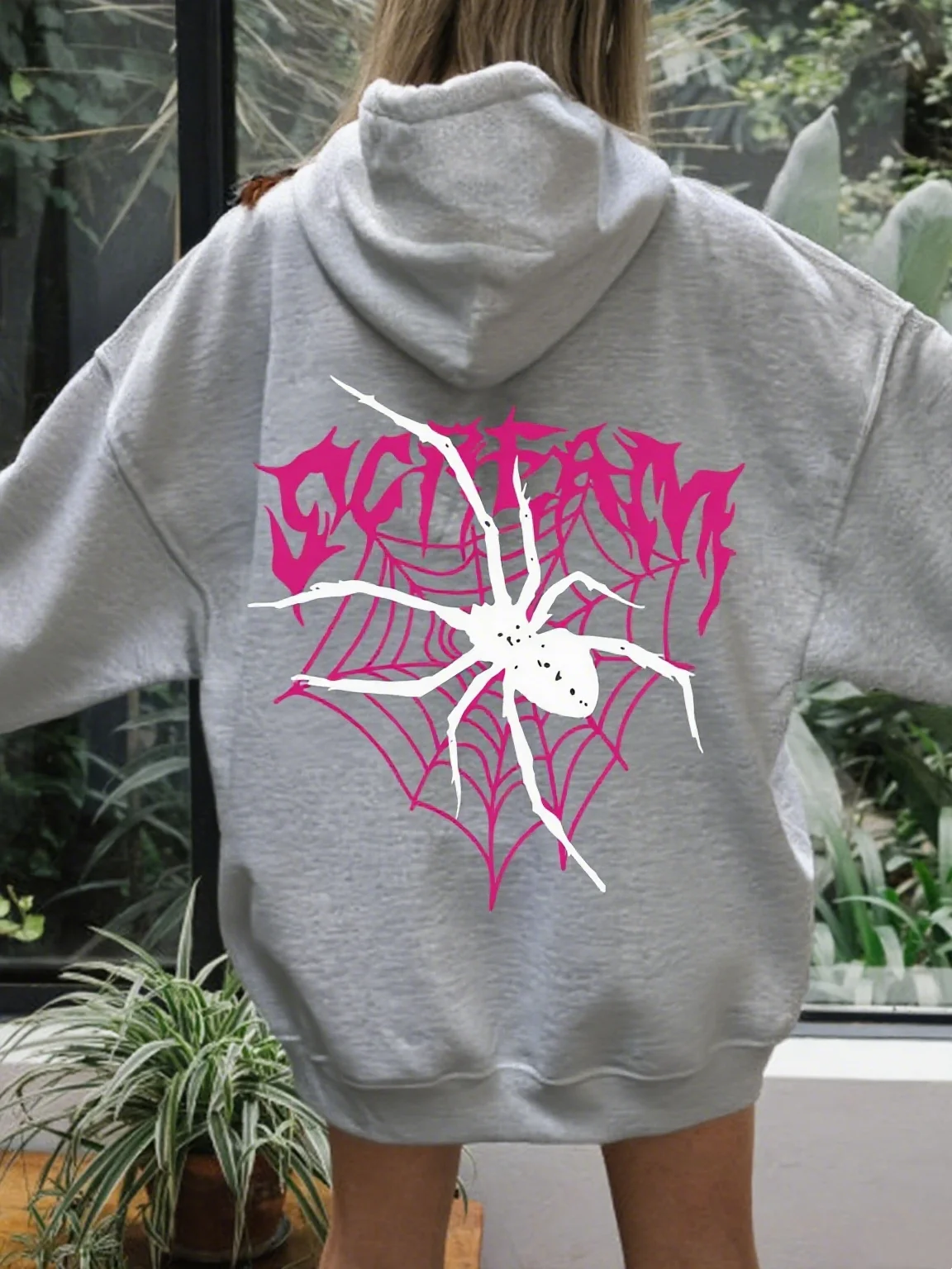 

Fun Spider Graphic Printing Autumn and Winter Cotton Hoodie for Men and Women Casual Outdoor Street Sports Training Brand Trend
