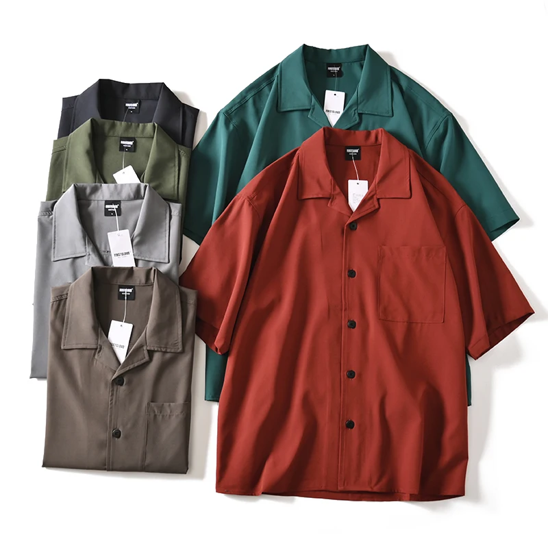 

Hawaii Beach Style Men's Loose Casual Cuban Collar Quick Dry Short Sleeve Shirt Breathable Lightweight Summer Fashion