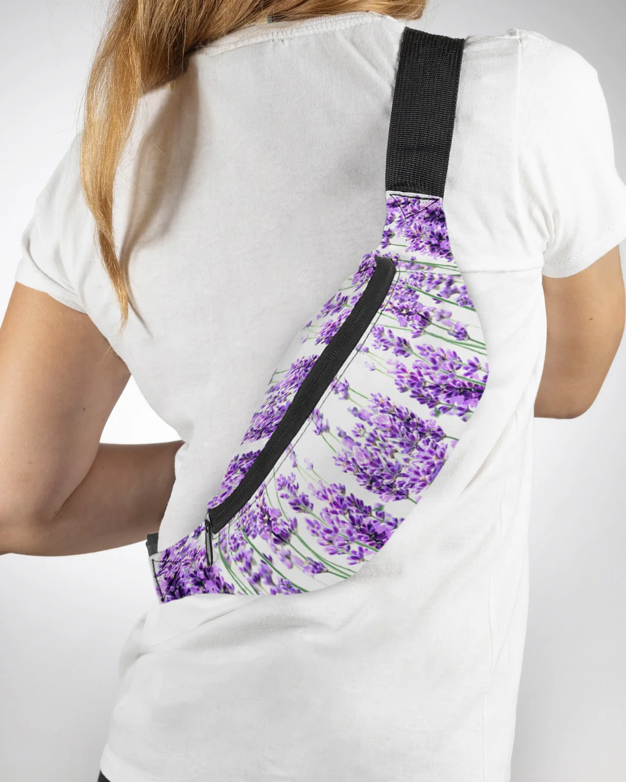 

Lavender Plant Flowers Purple White Men Women Waist Bag Fanny Pack Purse Phone Belt Bag Wallet Pouch Waterproof Banana Hip Bags