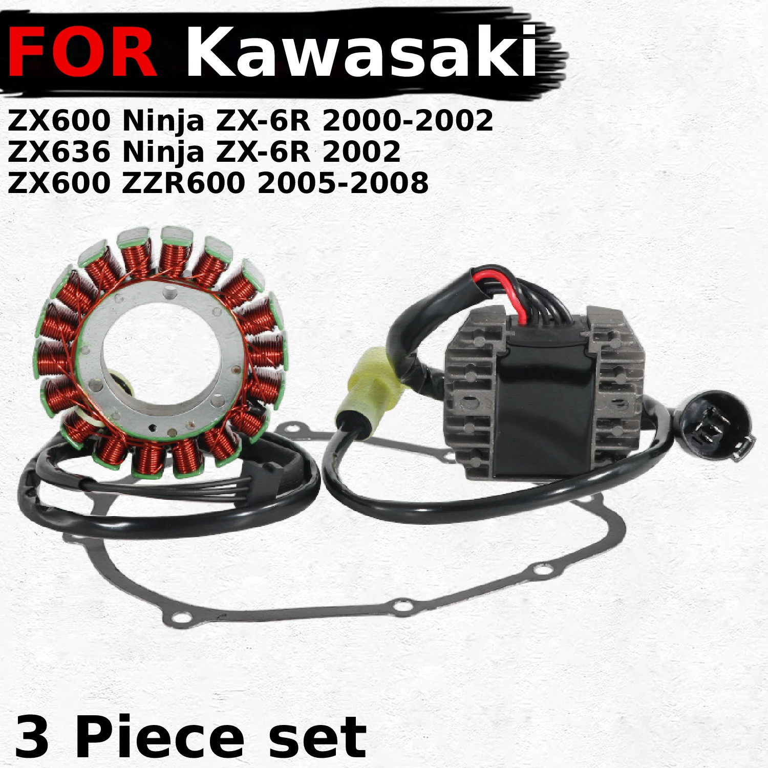 Regulator Magneto Stator Coil Gasket Kit for Kawasaki ZX600 ZZR600 Ninja ZX-6R  ZX636 OEM:21003-1358 / 21066-1125 / 11060-1673