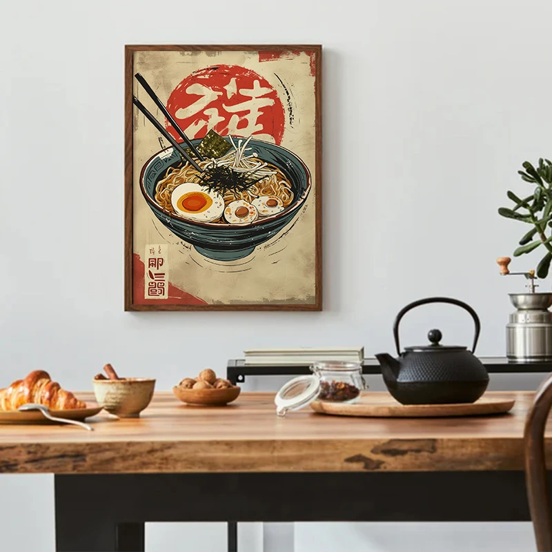Vintage Japanese Sushi Takoyaki Ramen Kitchen Food Poster Canvas Painting Wall Art Pictures Restaurant Home Decor