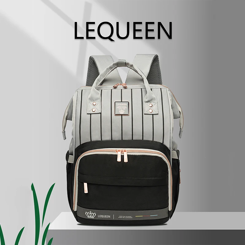 LEQUEEN-bolsas de pañales para mamá, mochila impermeable de gran capacidad, bolsas de pañales de viaje, bolsas de maternidad multifunción para el