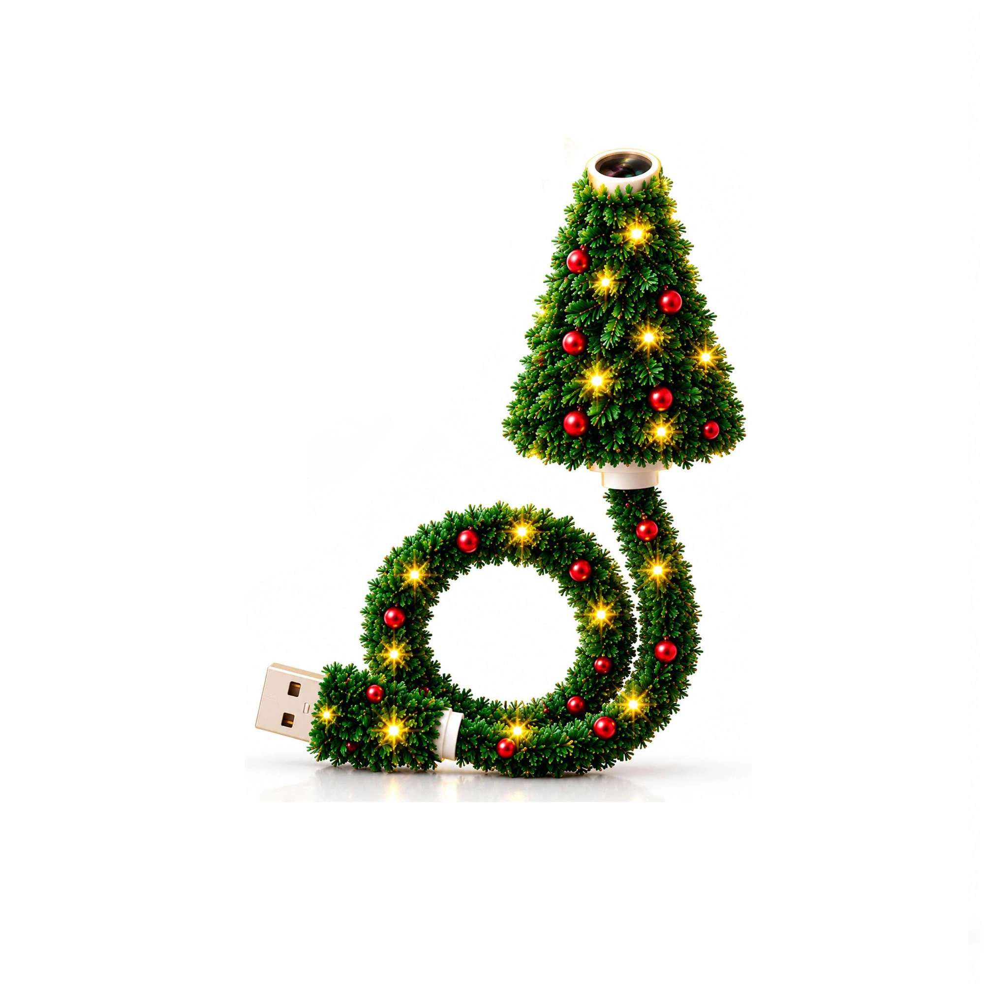 Christmas Tree Projection Light USB Plug-and-Play LED Projector with 6 Festive Scenes Gooseneck Lamp for Party Atmosphere