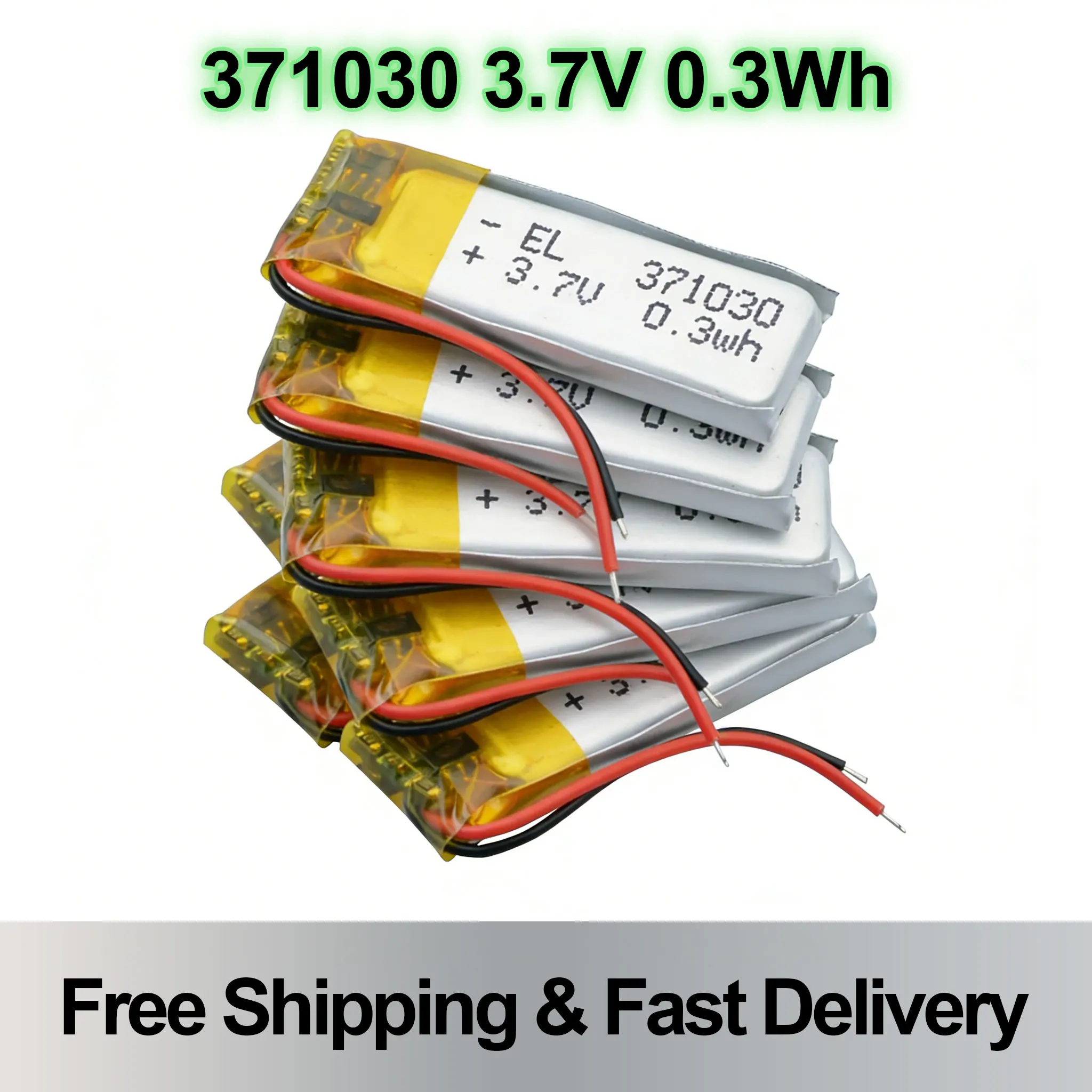 

0.3Wh 3.7V Rechargeable Li-Po Battery 371030 Lithium Polymer Batteries