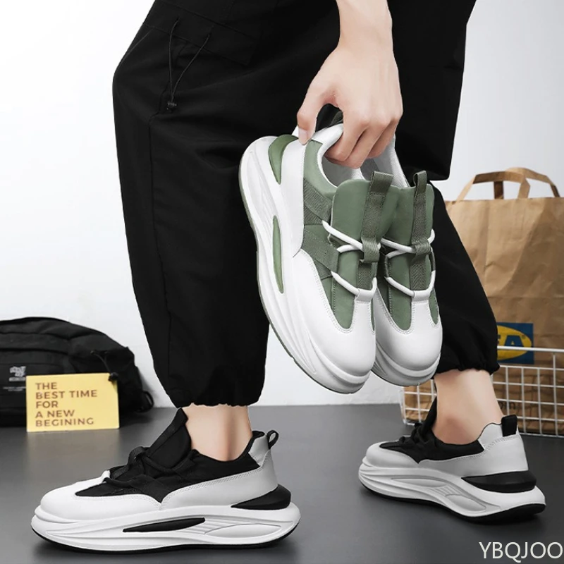 Spring and Autumn Fashion Thick Soled Height Increasing Casual Comfortable Men's Shoes Niche Trend High Top Sports Men's Shoes