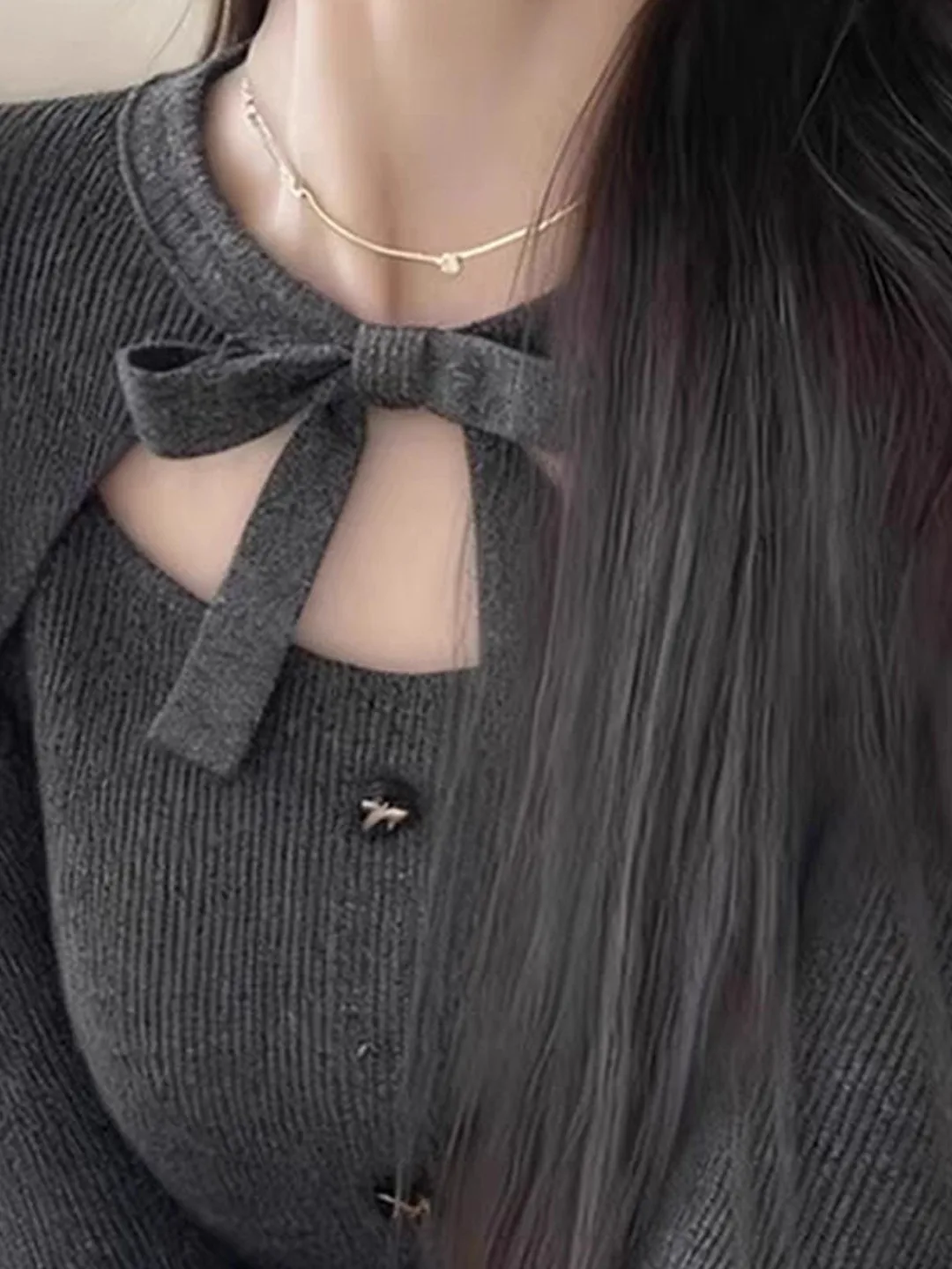 Bla جولة Ne محبوك سترة الجوف خارج تصميم سليم صالح طويل Sve المرأة الخريف الشتاء Faion مثير أعلى عقدة