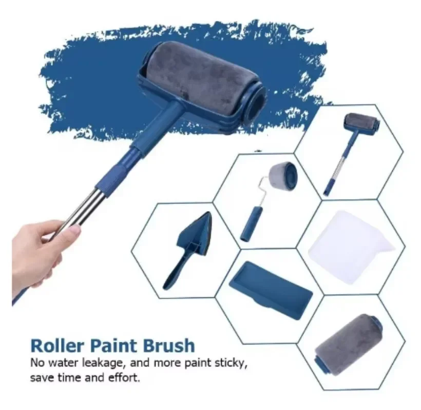 Suntool Paint Roller Multifunctional Household Roller Brush Set One Wall A Time Portable Latex Paint Roller Brush Painting Set