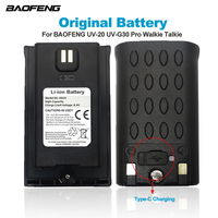 BAOFENG Walkie Talkie UV-20 Original Li-ion Battery BF-UV20 UV-G30 PRO Two Way Radios Extra Battery BL-20UV 8.4V Type-C Charging