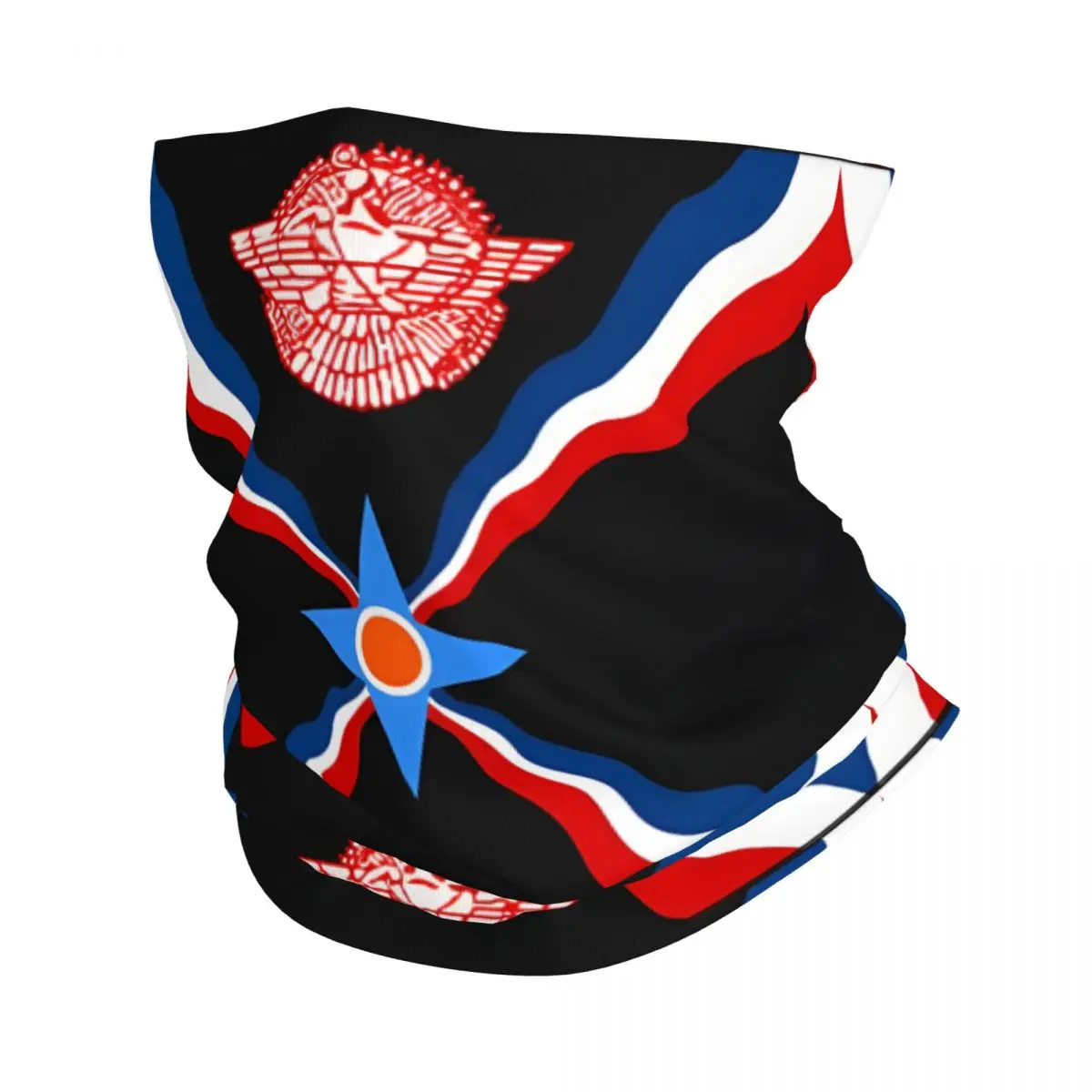 Assyrian Flag Scarf Neckerchief Neck Face Mask Polyester