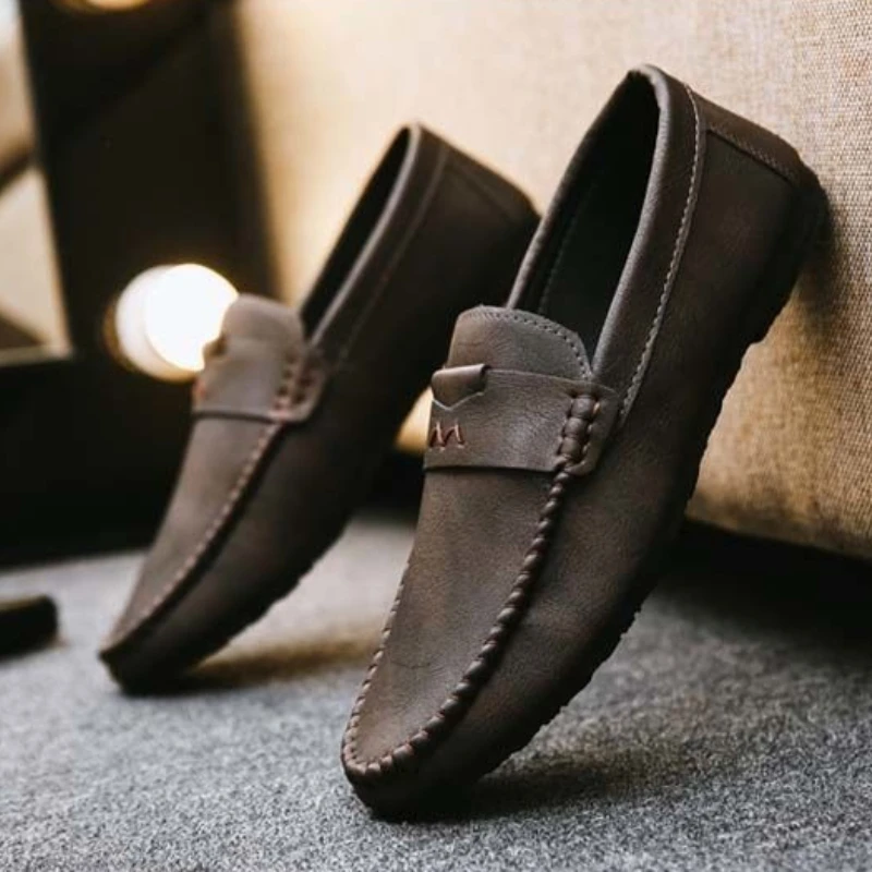 Mens 2026 New Soft Sole Slip on British Business Casual Driving Loafers