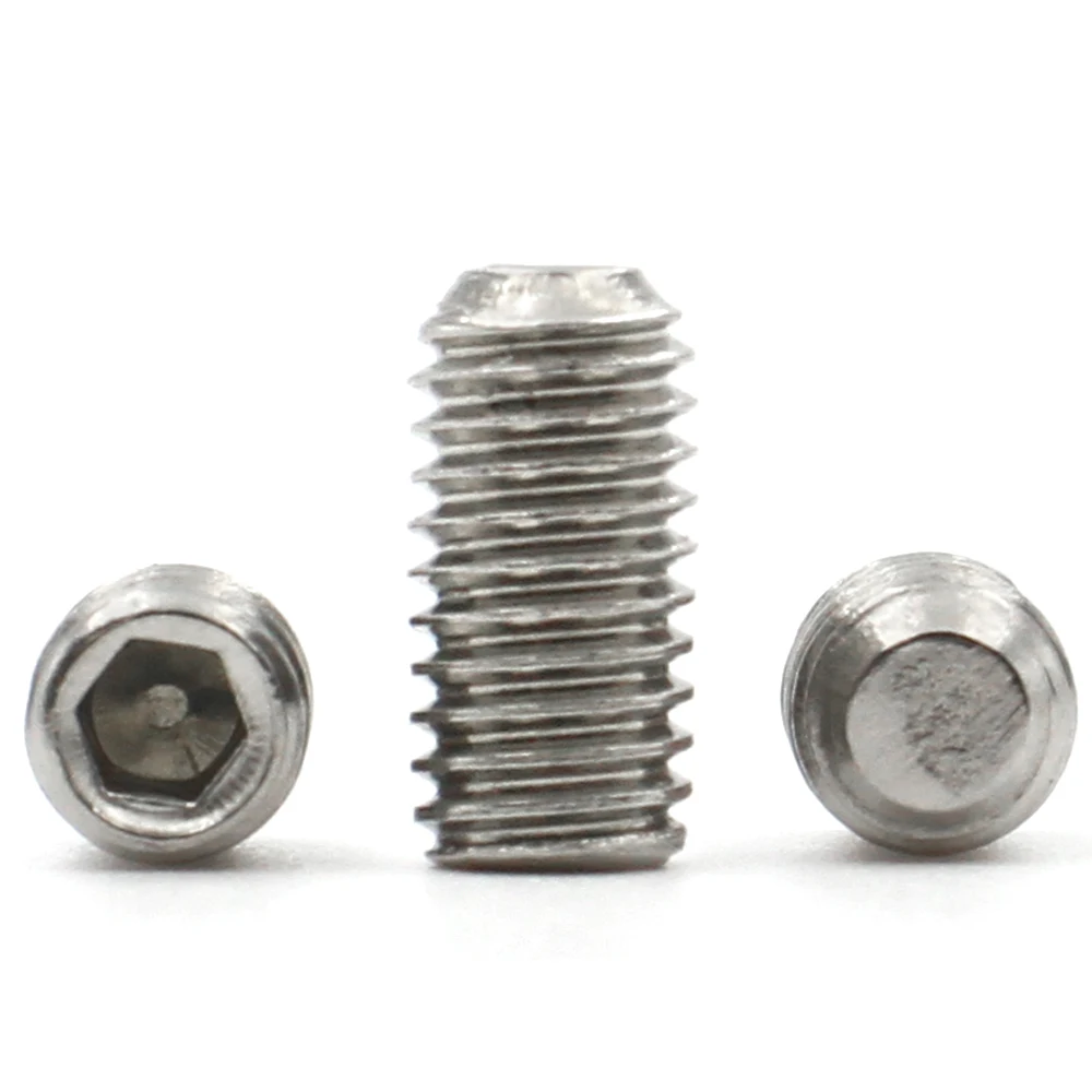 20-1PCS Hex Socket Set Screw Cup Point Stainless Steel M1.6 M2 M2.5 M3 M4 M5 M6 M8 M10 M12 Headless Hex Socket Grub Screw DIN916