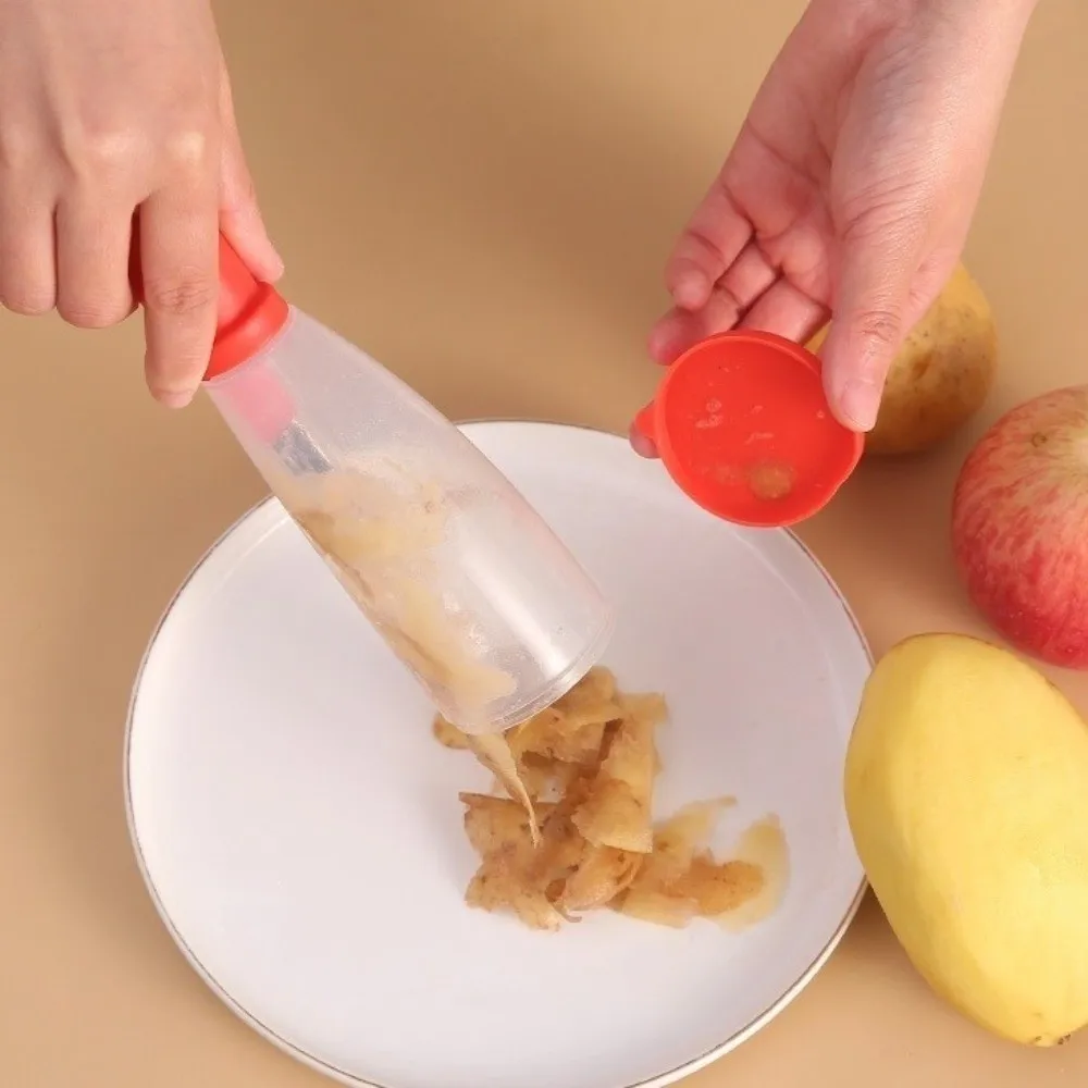 Easy Grip Vegetable Peeler Ergonomic Handle Storage Tube Peeling Tool Multifunctional Creative Fruit Peeler Kitchen