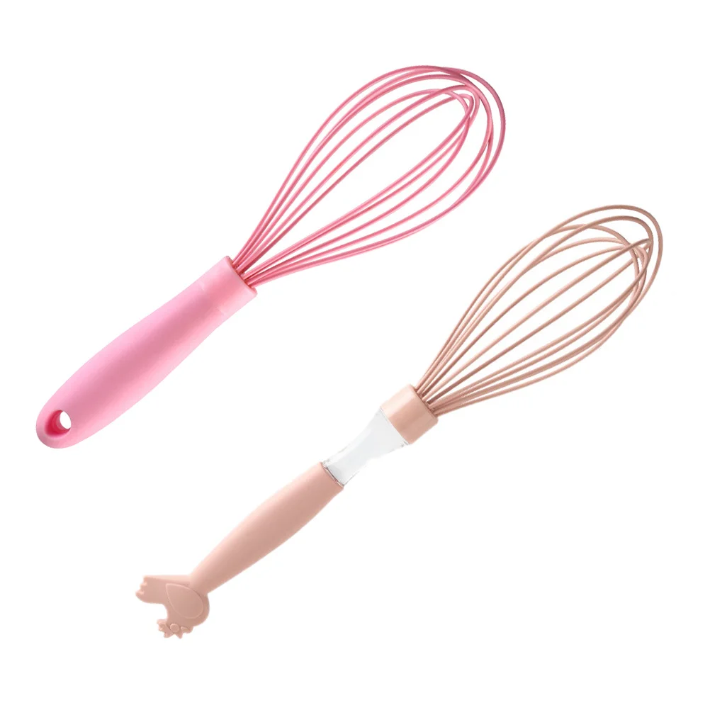 

2Pcs Egg Whisk Household Manual Silicone Handle Egg Mixer for Kitchen Baking Dough Mixing Tool Creative Handheld Stirrer
