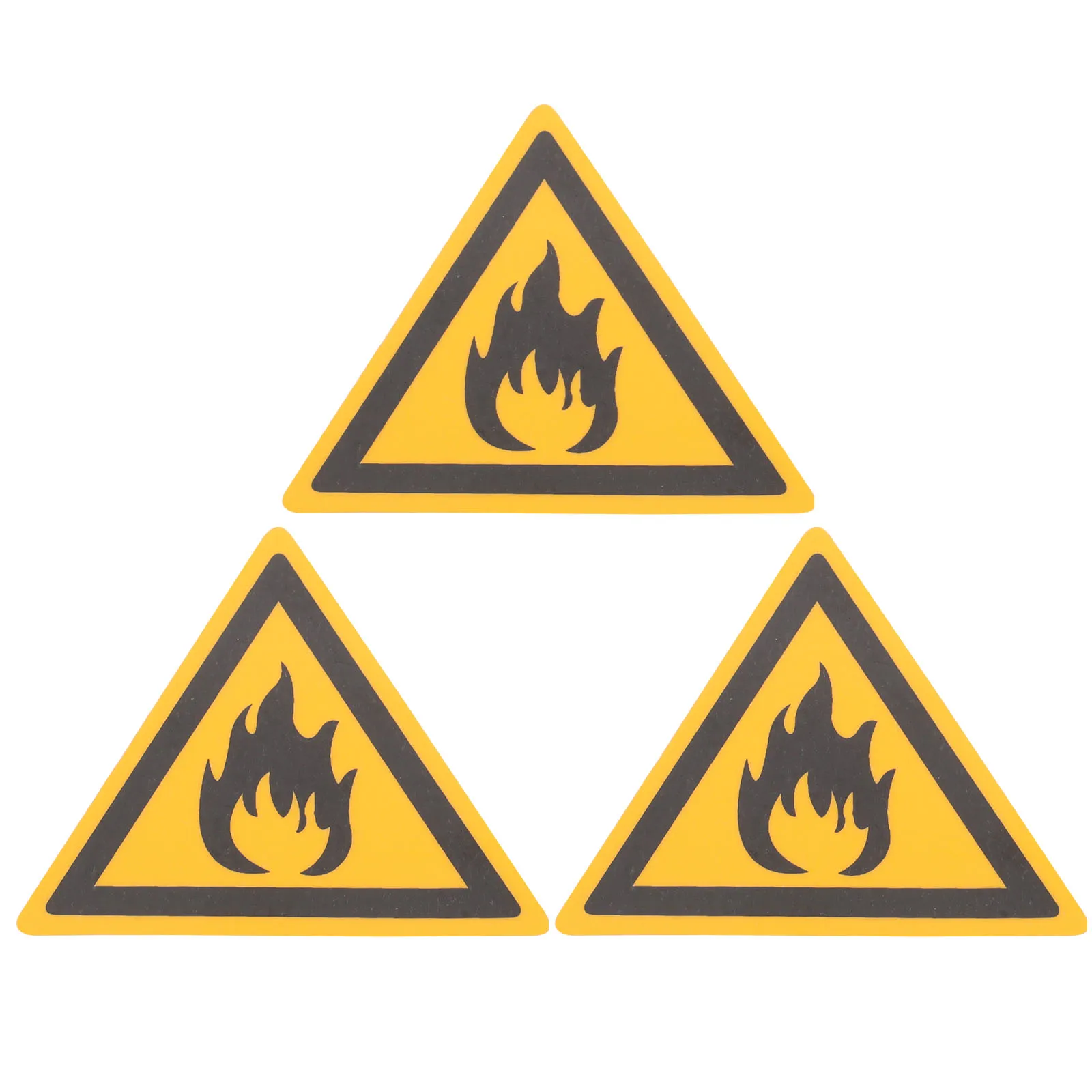 3pcs Signs Warning Decals Sticker for Pet Film Caution Stickers Fire Safety Labels Traffic Safety Signs
