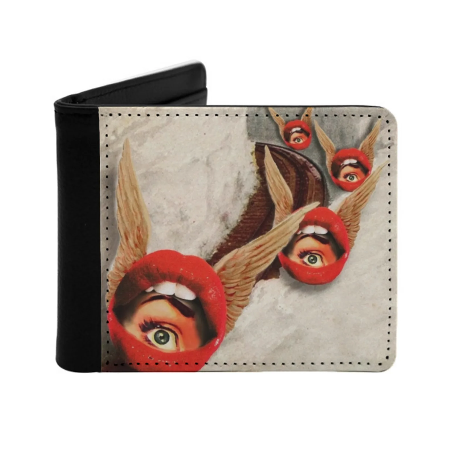 

The Path To Paradise Begins In Hell Personalized Men's Leather Wallet Card Money Bag Pu Leather Wallet Collage Surreal Dark