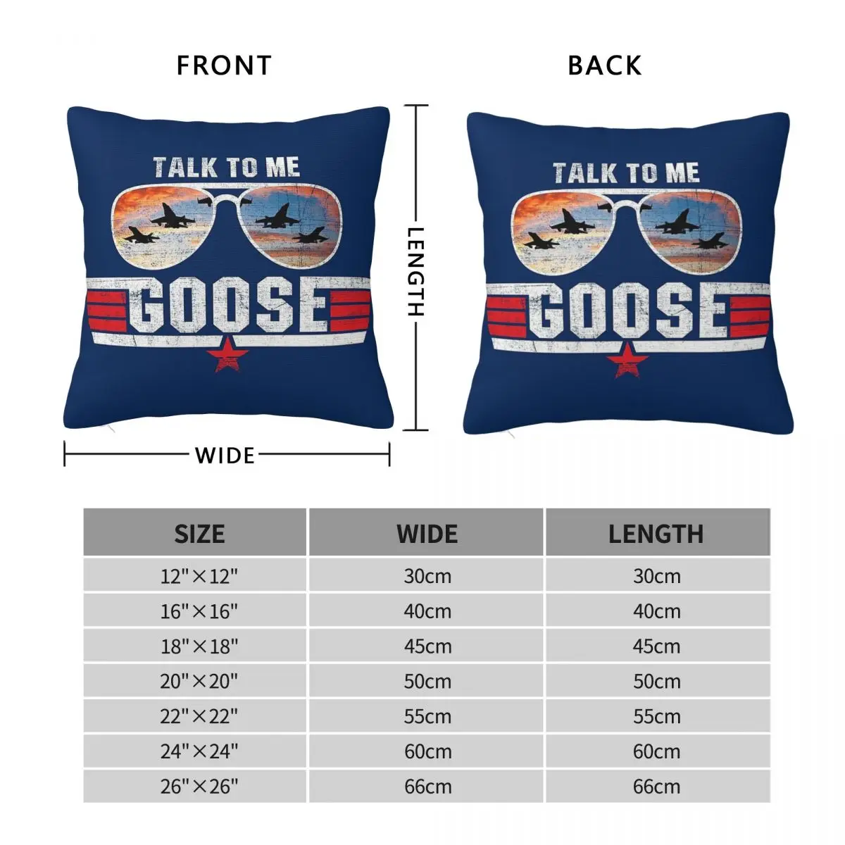 Top Gun Talk To Me Goose Square Pillowcase Polyester Linen Velvet Pattern Zip Decor Pillow Case Home Cushion Case