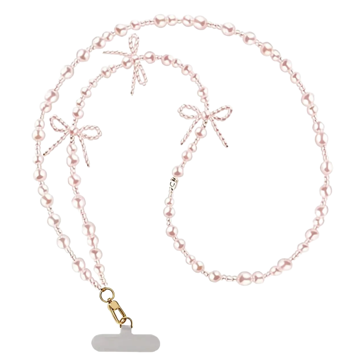 6052918 Pink Long Phone Charm Mobile Phone Accessories Straps for IPhone Lanyard Bracelet for Galaxy Beads Bowknot