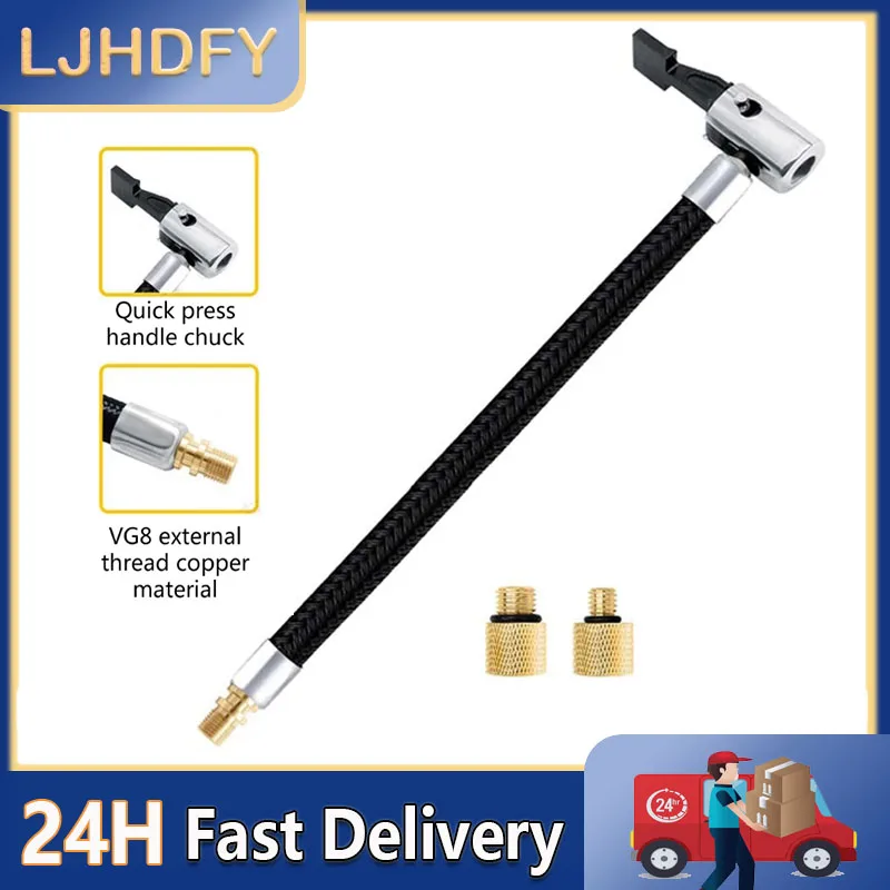 Car Tire Air Inflat Extension Hose Locking Air Chuck Standard Tire Valve Fine Thread Tyre Inflation Tube Adapter Connector