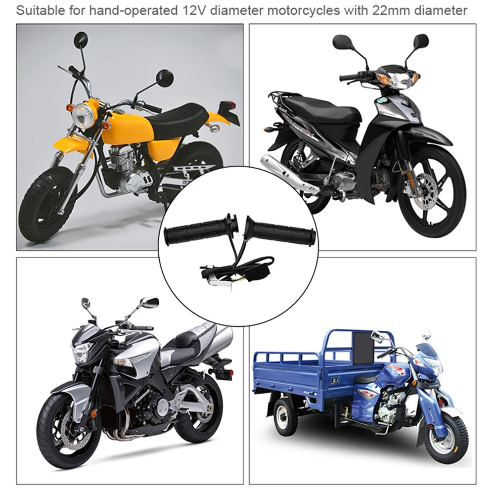 دراجة نارية اليد ساخنة القبضات الكهربائية مصبوب القبضات سكوتر الدراجة بار جهاز تدفئة محمول 22 مللي متر موتوكروس فيسبا قابل للتعديل قبضة ساخنة مقبض #3
