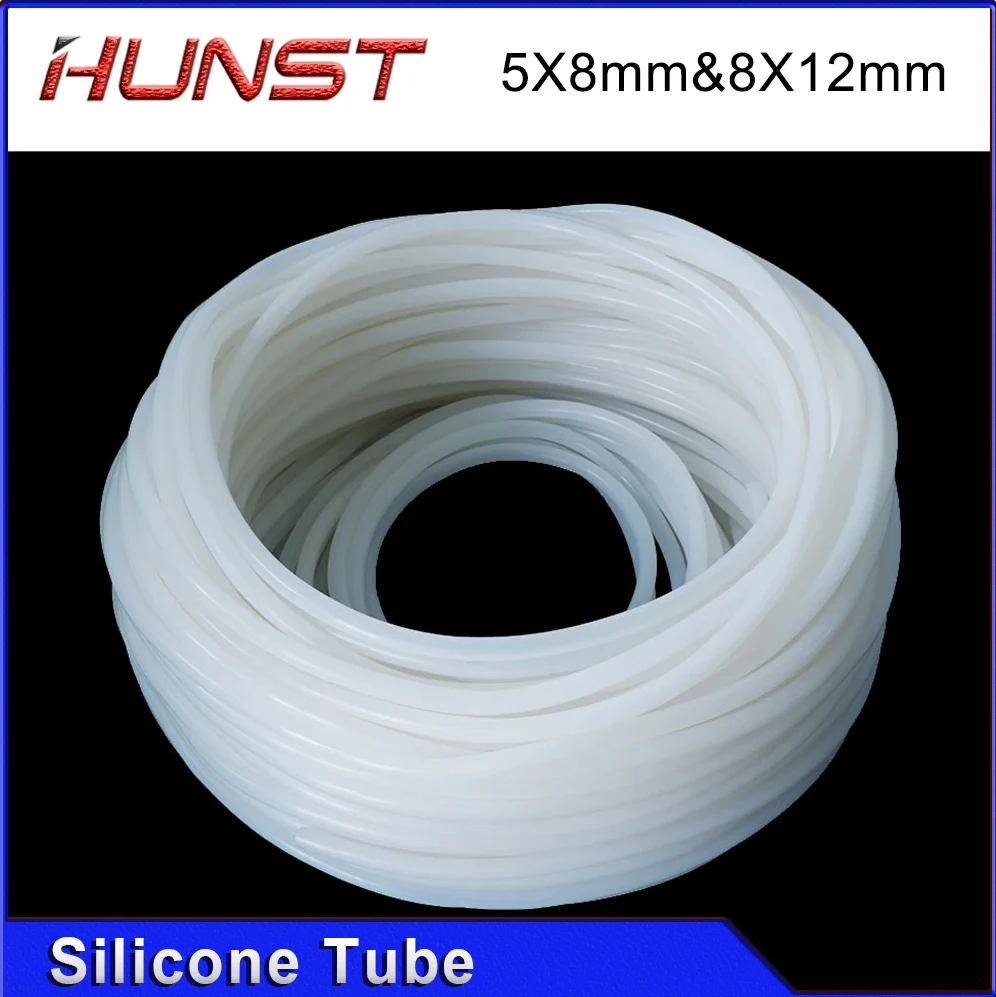 HUNST Silicone Tube 5x8mm 8x12mm Water Pipe Flexible Hose For Water Sensor & Water Pump & Water Chiller & CO2 Laser Tube.