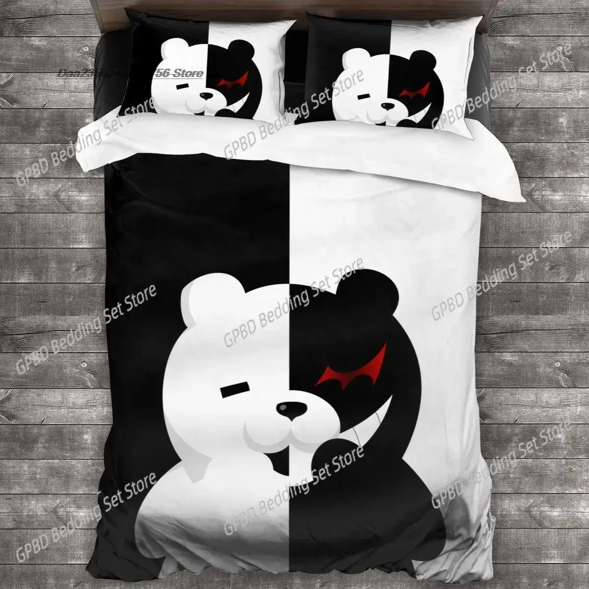 Cartoons Danganronpa Monokuma 3D Bedding Set Duvet Cover Pillowcases Single Twin Full Queen King Size Home Decor Quilt Boys Gift