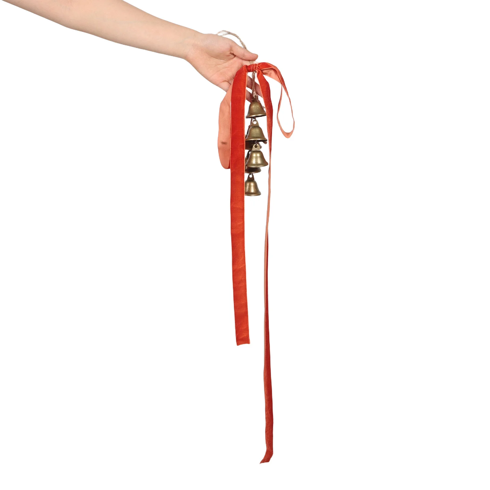 

2set Christmas Decorations Vintage Handmade Bells Large Bow Rustic Gold Metal Wind Chime For Front Door Wall Staircase Holiday