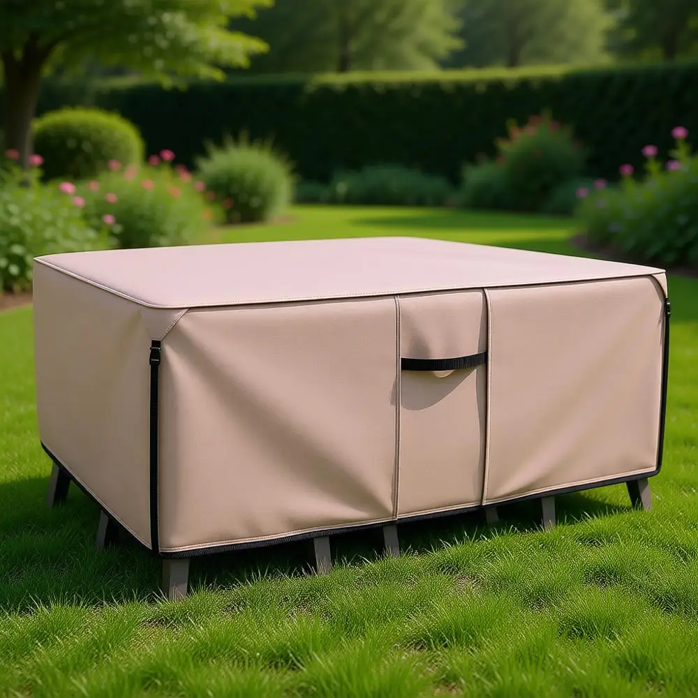 

600D Tough Canvas Patio Furniture Cover - Waterproof Outdoor Table and Chair Covers 64Lx52Wx28H inch