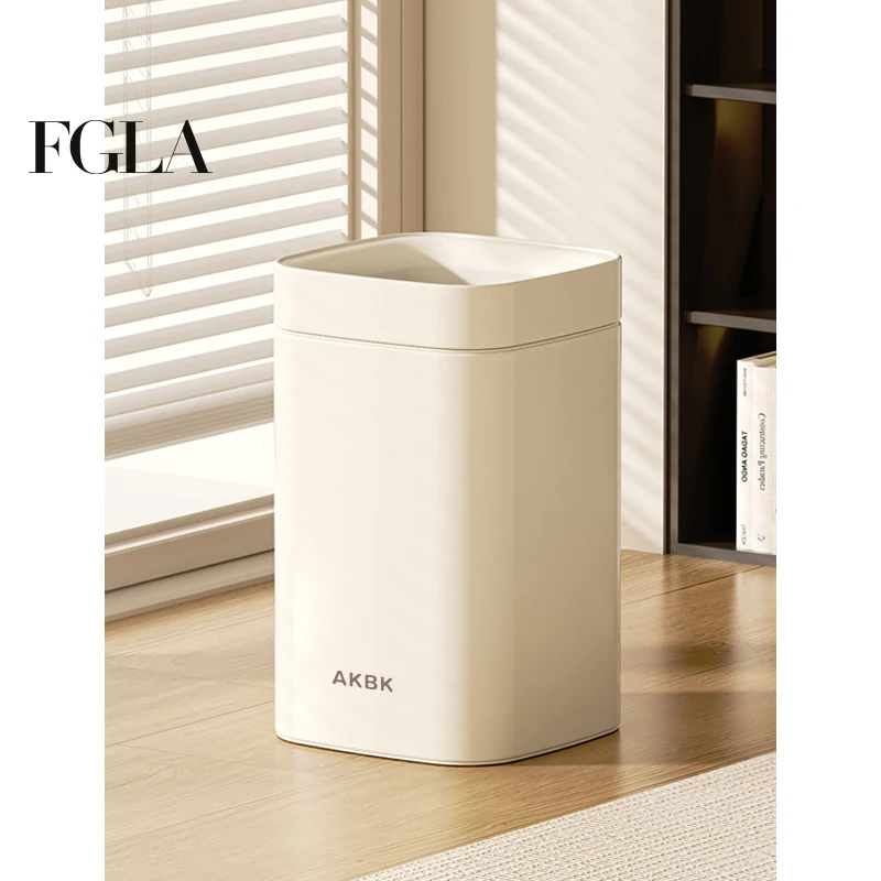 

Современное минималистичное белое мусорное ведро на колесиках для кухни и гостиной FGLA, для домашнего использования, большой емкости, железное, квадратное