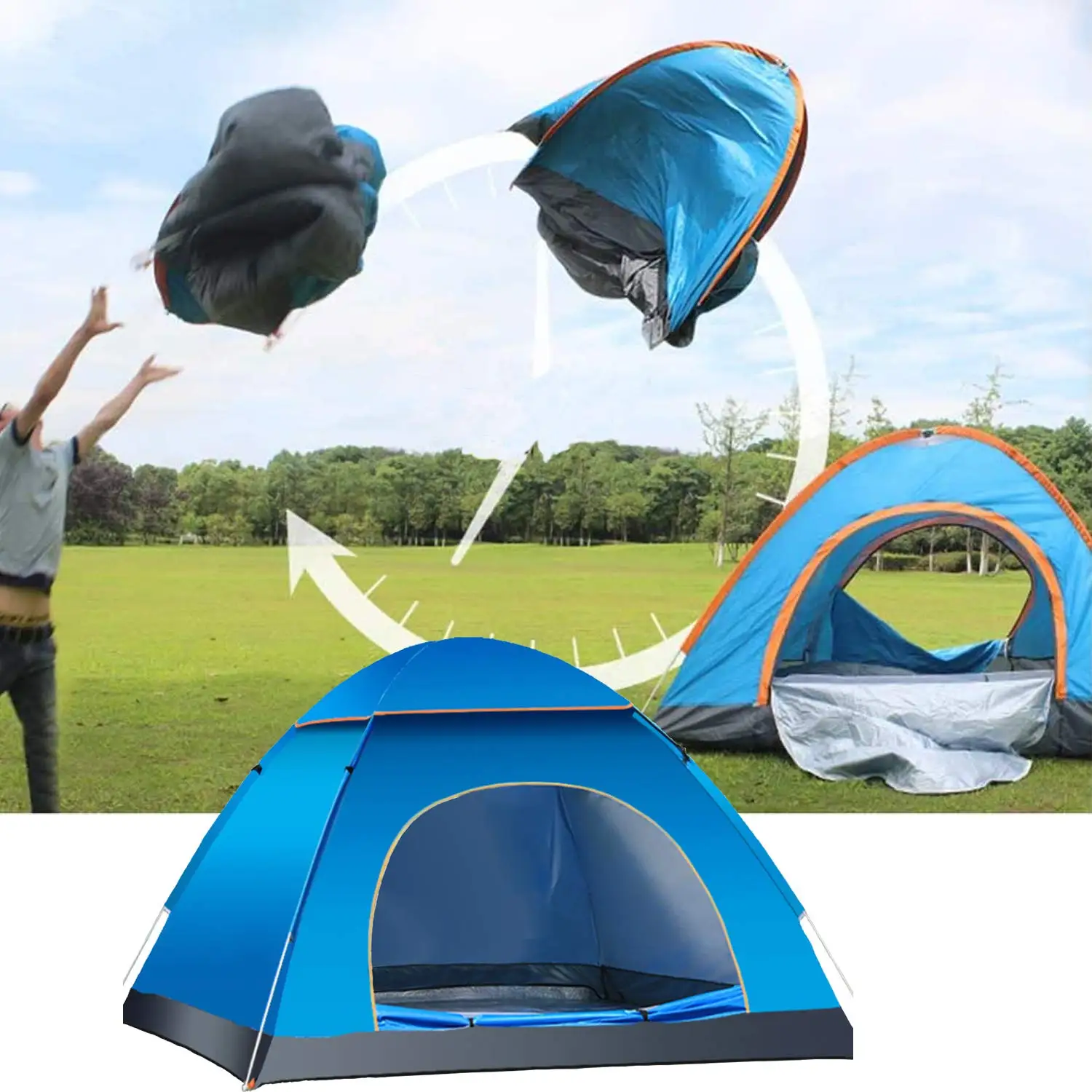 

Portable Camping Tent Single Layer Ultralight Tent Outdoor Sunscreen Canopy With Storage Bag For Travel Camping Beach Fishing