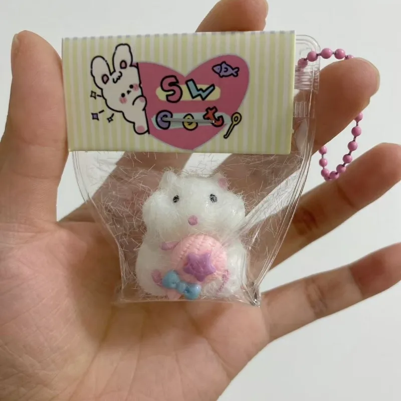 Mini juguetes para apretar de hámster para niños y adultos, colgante pequeño para aliviar el estrés, Squishies de rebote lento, Kawaii