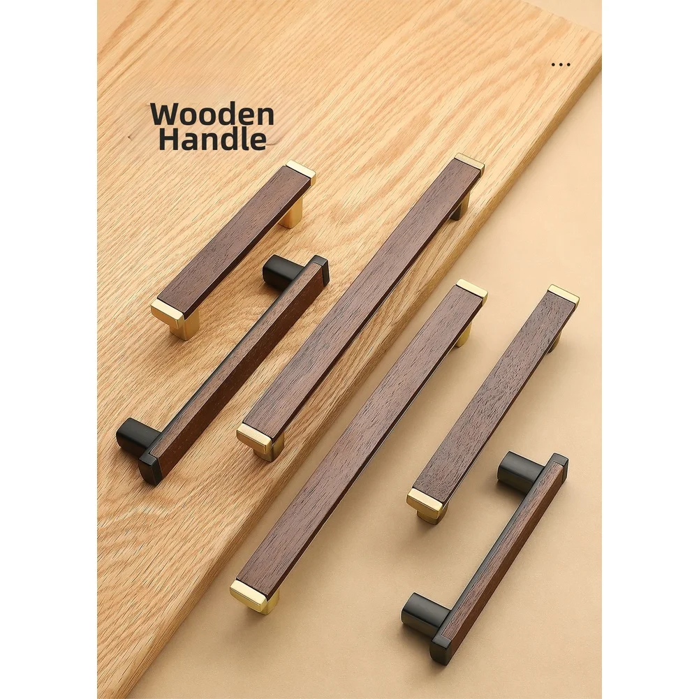 1PC Vintage Walnut Wood Cabinet Handles Drawer Pulls 126mm Length 96mm Hole Center Wardrobe Cupboard Handles Furniture Hardware