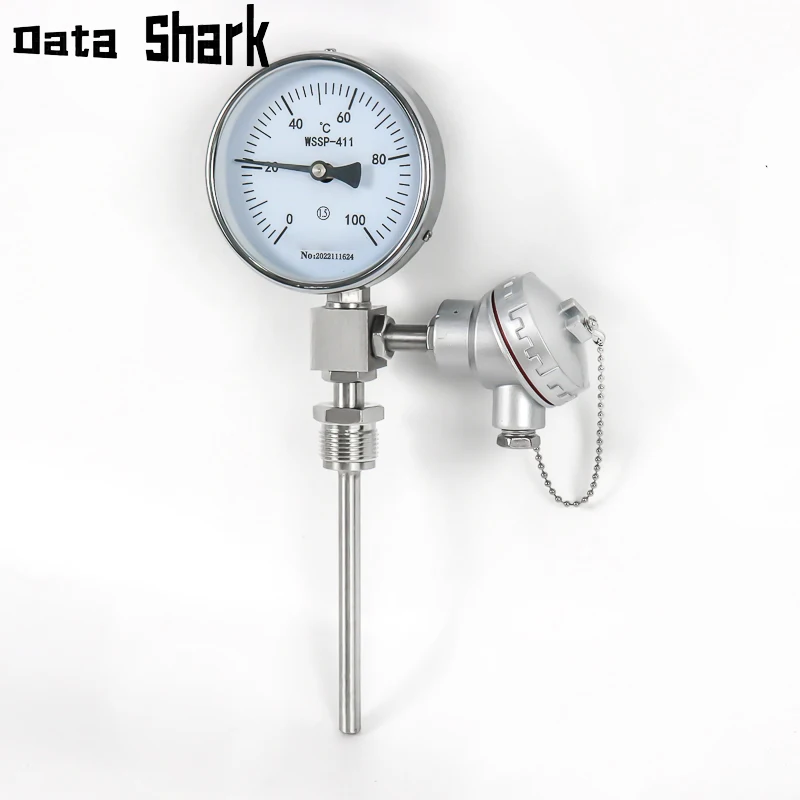 Termometro bimetallico industriale con misuratore di temperatura, tubo di caldaia, termometro a vapore ad alta temperatura con sensore PT100