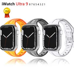 For Apple Watch Band 41mm 40mm 45mm 44mm Transparent Clear Slim Soft Silicone Strap For iWatch Ultra2 49mm Series 9/8/7/6/SE/5/4