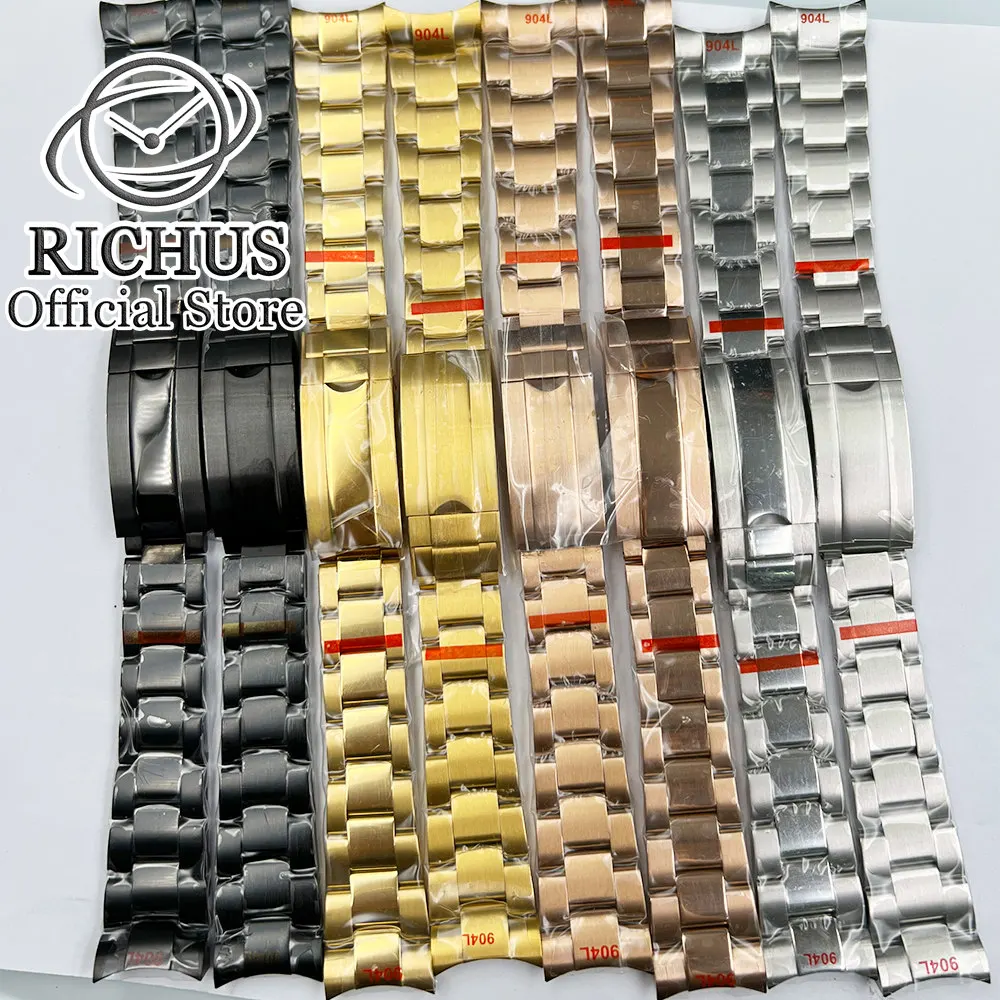 Watch Bracelet Fit SUBMARINER Series watch case Solid Stainless Steel Watch Strap ChainWatchBand Oyster Bracele Black Gold color