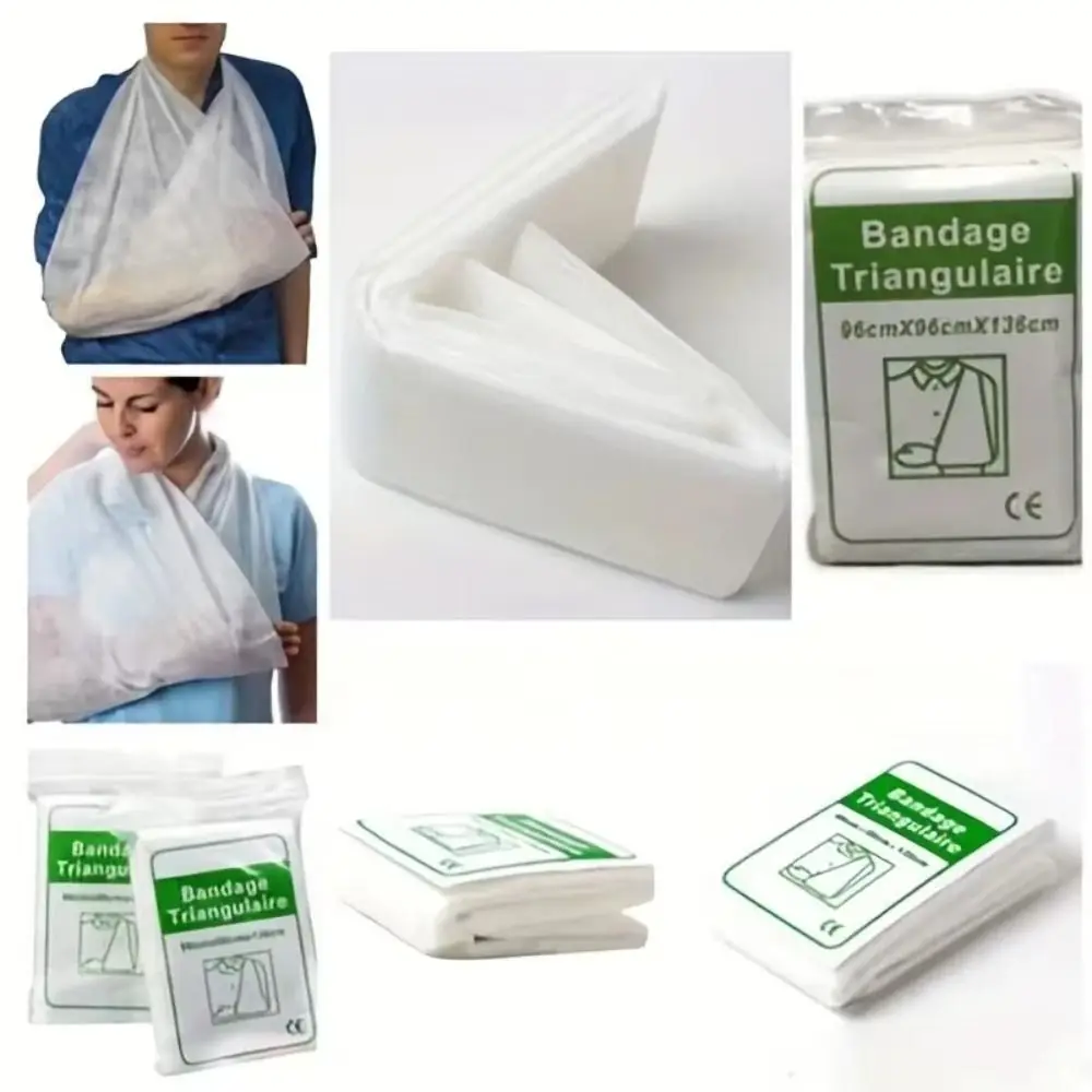 10Pcs Non-Woven Hemostatic Kaolin Gauze Z Folding Fracture Fixation Stop Bleeding Gauze Arm Wrapping 10Pcs Triangular Bandage view 2