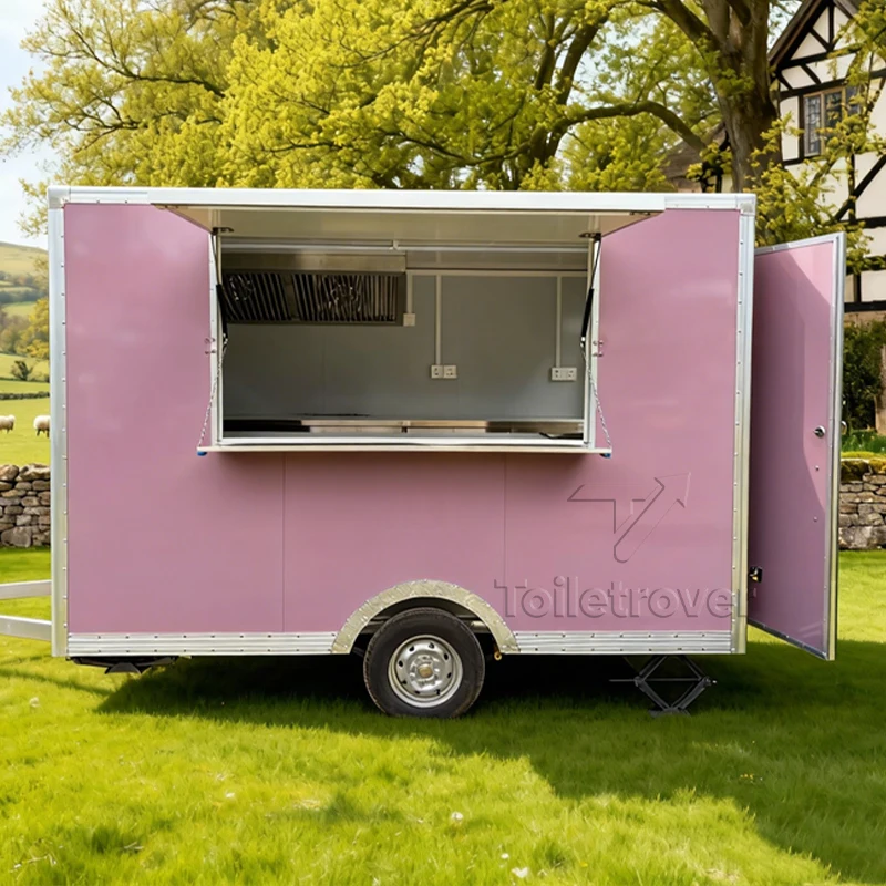 High Quality Halal Food Truck Rimorchio Concession Food Trailer Fully Equipped Food Truck Trailer With Led Lights Screens