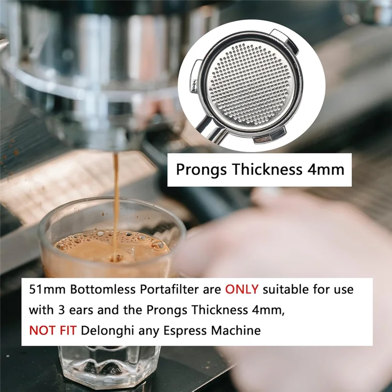 ABXF-51Mm Bottomless Portafilter For Homix Espresso Machine Portafilter Filter Basket Espresso Accessories Parts