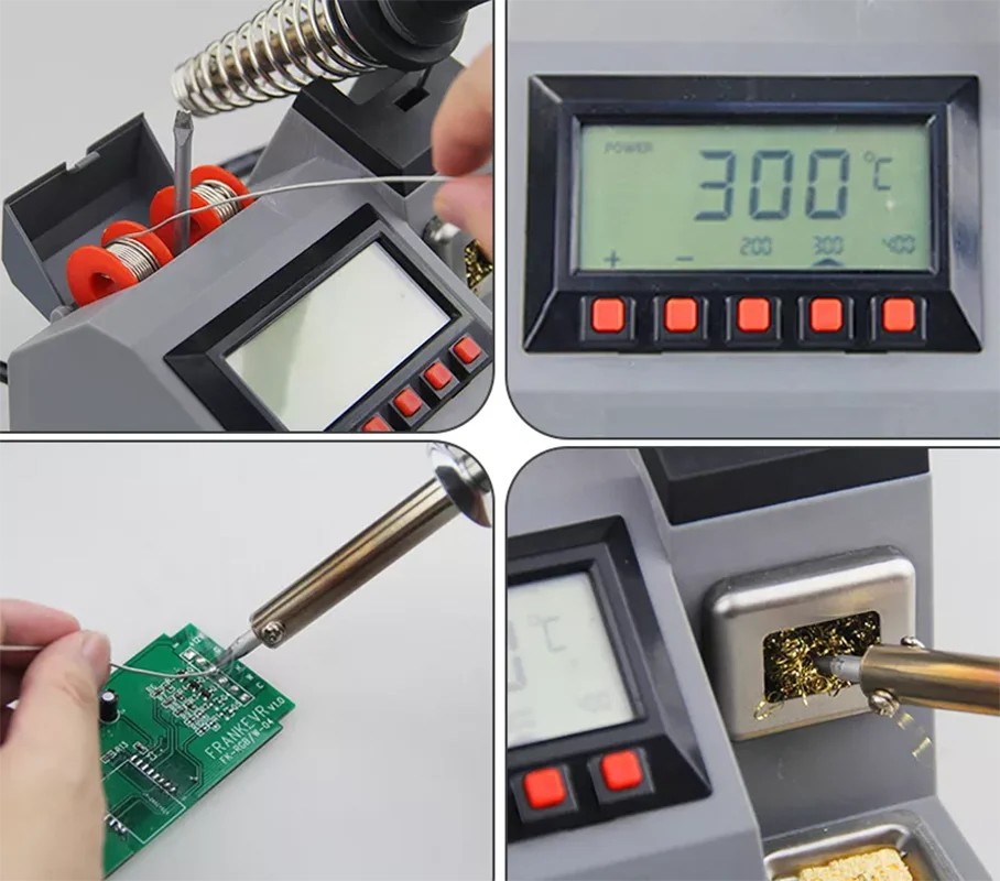 Imagem -04 - Frogbro-estação de Solda Elétrica com Display Lcd Sucção de Temperatura Ajustável Tin Gun Desoldering Rework Welding Tool 60w