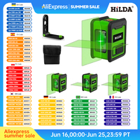 HILDA Laser Level Meter 2-Line Cross Green Level Laser Horizontal & Vertical Nivel Laser Self-Leveling лазерный уровень Men Gift