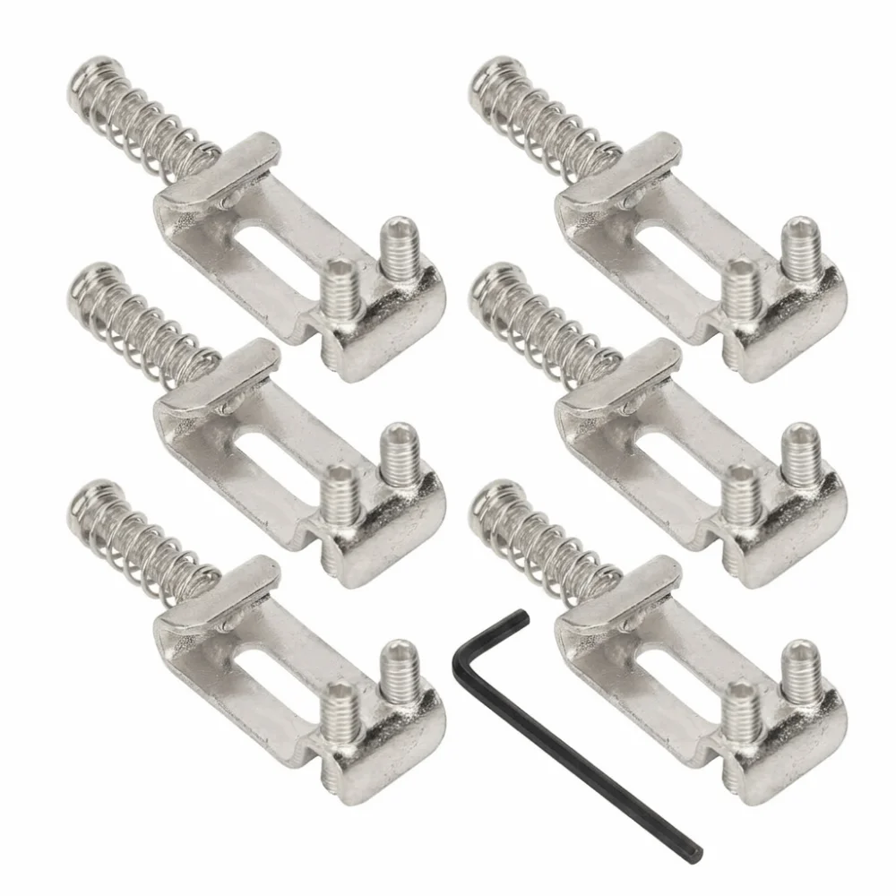 6PCS Durable Metal Guitar Bridge Saddles Silver 10.5mm Width Electric Guitar Saddles Vintage Style Saddles For Guitar