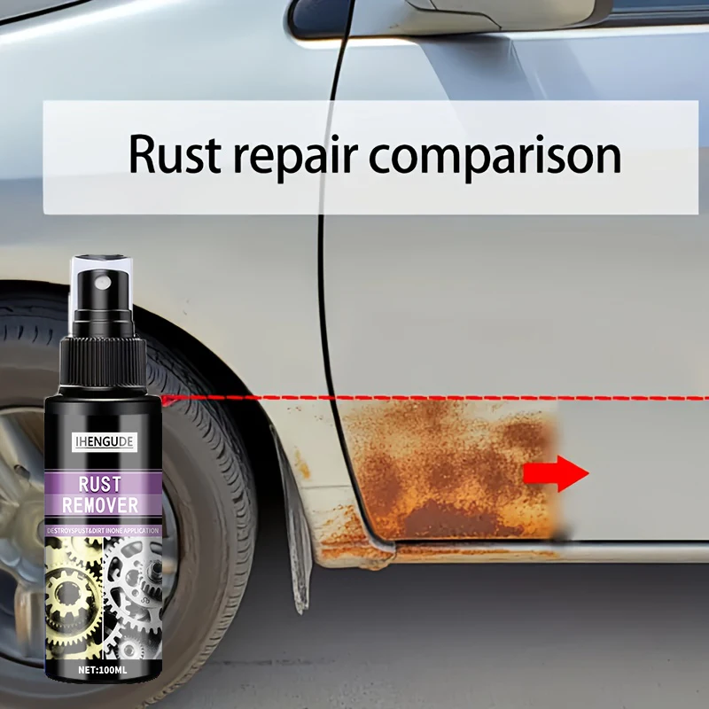 Rust Remover Spray - Fast-Acting Rust Converter and Polish, Residue-Free Formula, Suitable for Metal Surfaces, Wheel Hubs, Car Doors
