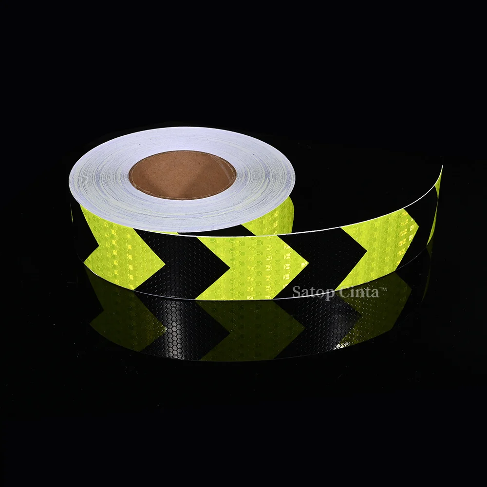 5CMX10M MTB Sitckers Florescent Yellow Black Reflective Tape Car Truck Vehicle Bicycle Body Sticker Arrow Printing Adhesive Film