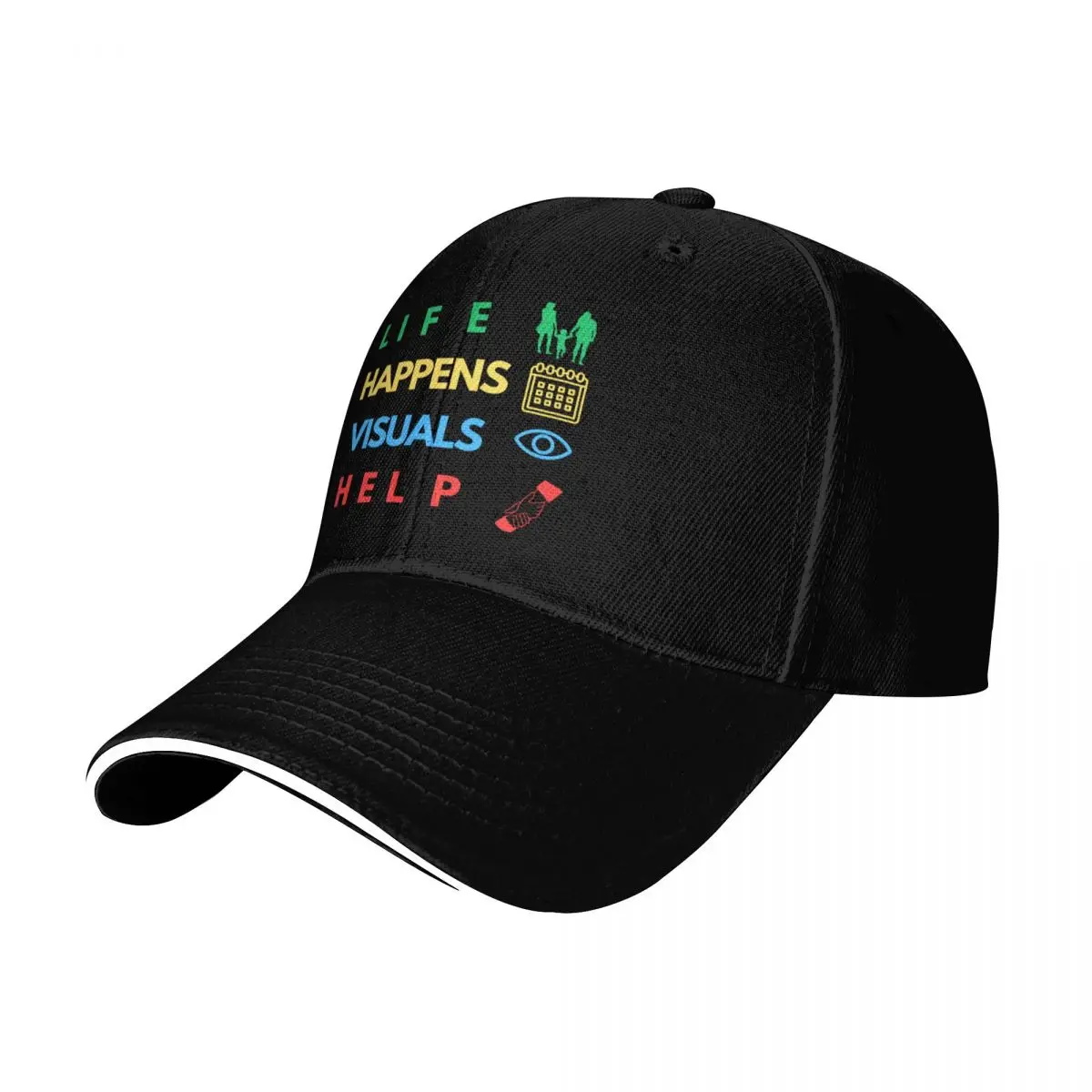 Life Happens Visuals Help Special Education Teacher Sped Baseball Cap Men Women Casual Summer Sport Sun Cap