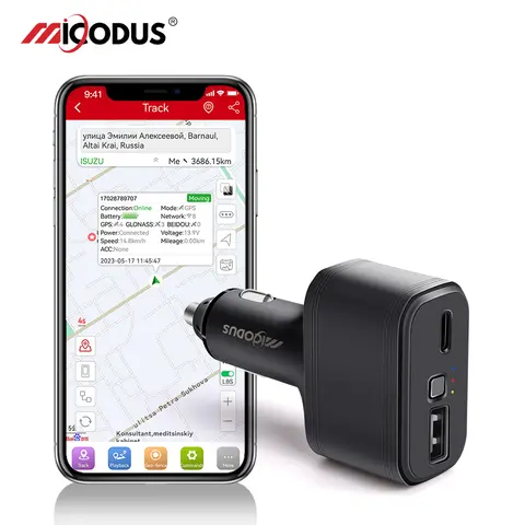 MiCODUS 4G GPS 추적기 자동차 MV77G SOS 원격 청취 가능 GPS 래스트러 4G 도난 방지 경고, 데이터 저장 무료 추적 앱, 5000 개