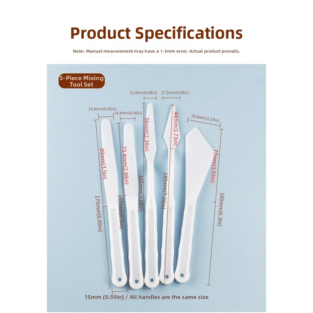 Plastic Scraper Tool Set 5 Pieces for Oil Painting for acrylic Painting and Water Based Painting Techniques Fine Arts Use